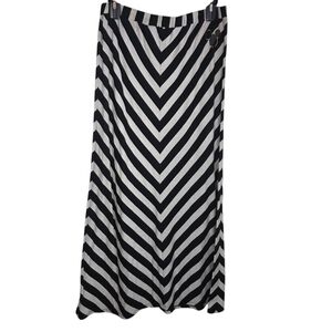 Disney Black and Taupe Chevron Maxi Skirt Size XL